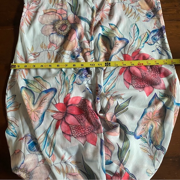 Sukiso Women’s Nomade Kimono In Botanica Long Duster Vacation Pool Resort MEDIUM - Picture 13 of 14